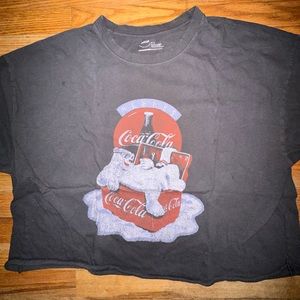 distressed coca cola graphic tee